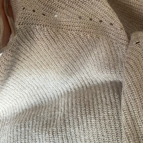 Tahari Linen Blend Top - Neutral, Size Small - Picture 4 of 4